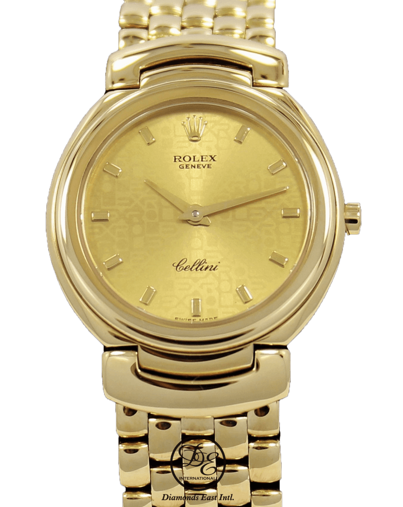 Rolex Cellini 6621 18K Yellow Gold Jubilee Champagne Dial Ladys Watch Diamonds East Intl
