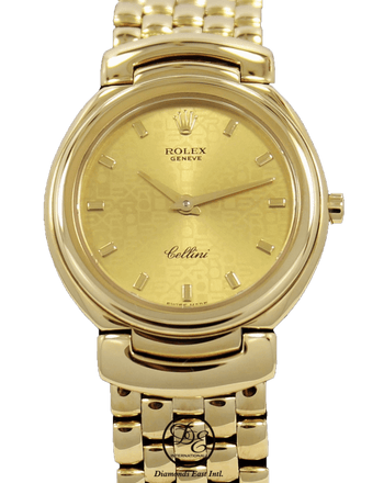 Rolex Cellini 6621 18K Yellow Gold Jubilee Champagne Dial Ladys Watch - Diamonds East Intl.