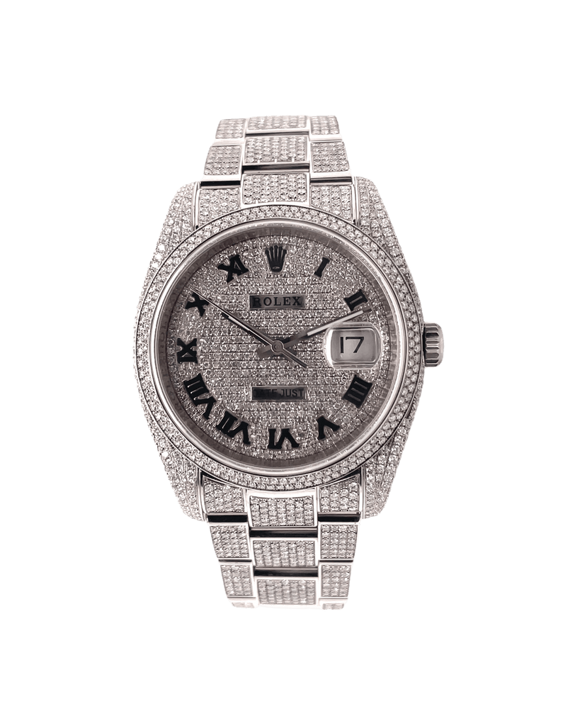 Rolex Date-Just 36mm 116200 Custom Pave Diamond BustDown - Diamonds East Intl.