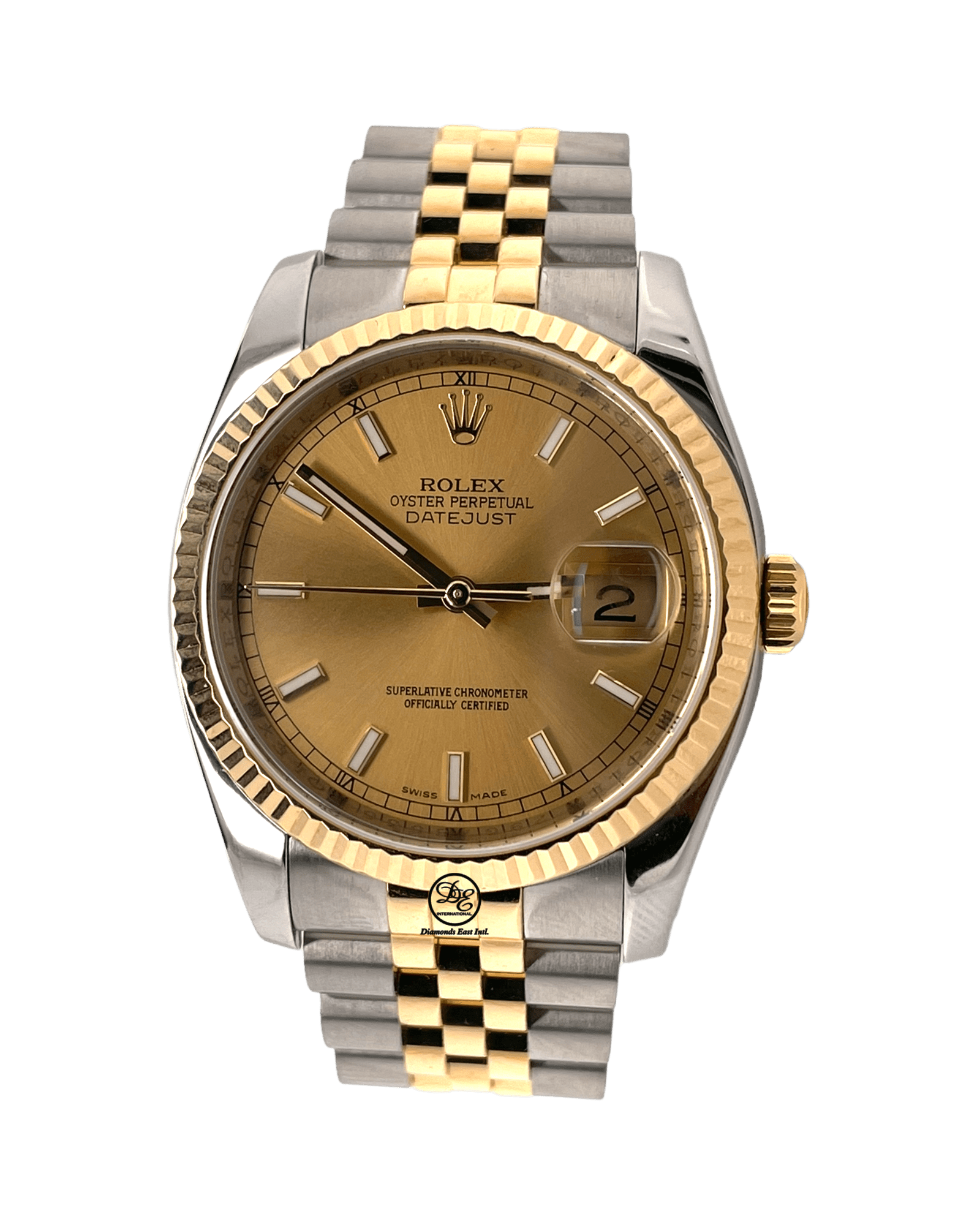 Rolex datejust two tone jubilee bracelet mens shop watch