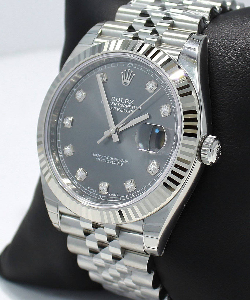 Rolex Datejust 126334 41mm Jubilee Rhodium Diamond Dial 18K White