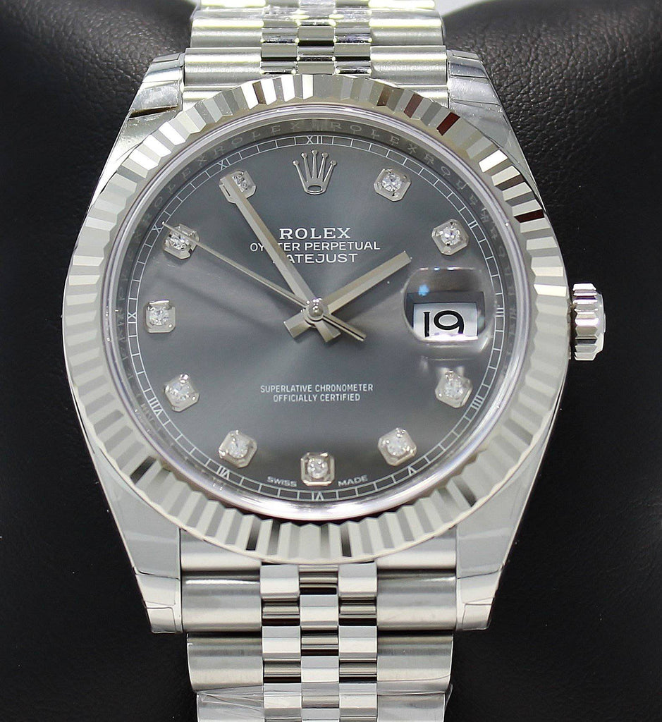 Rolex Datejust 126334 41mm Jubilee Rhodium Diamond Dial 18K White