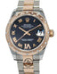 Rolex Datejust 31mm 178341 18k Rose Gold /SS Factory Dark Blue Diamond Dial & Bezel