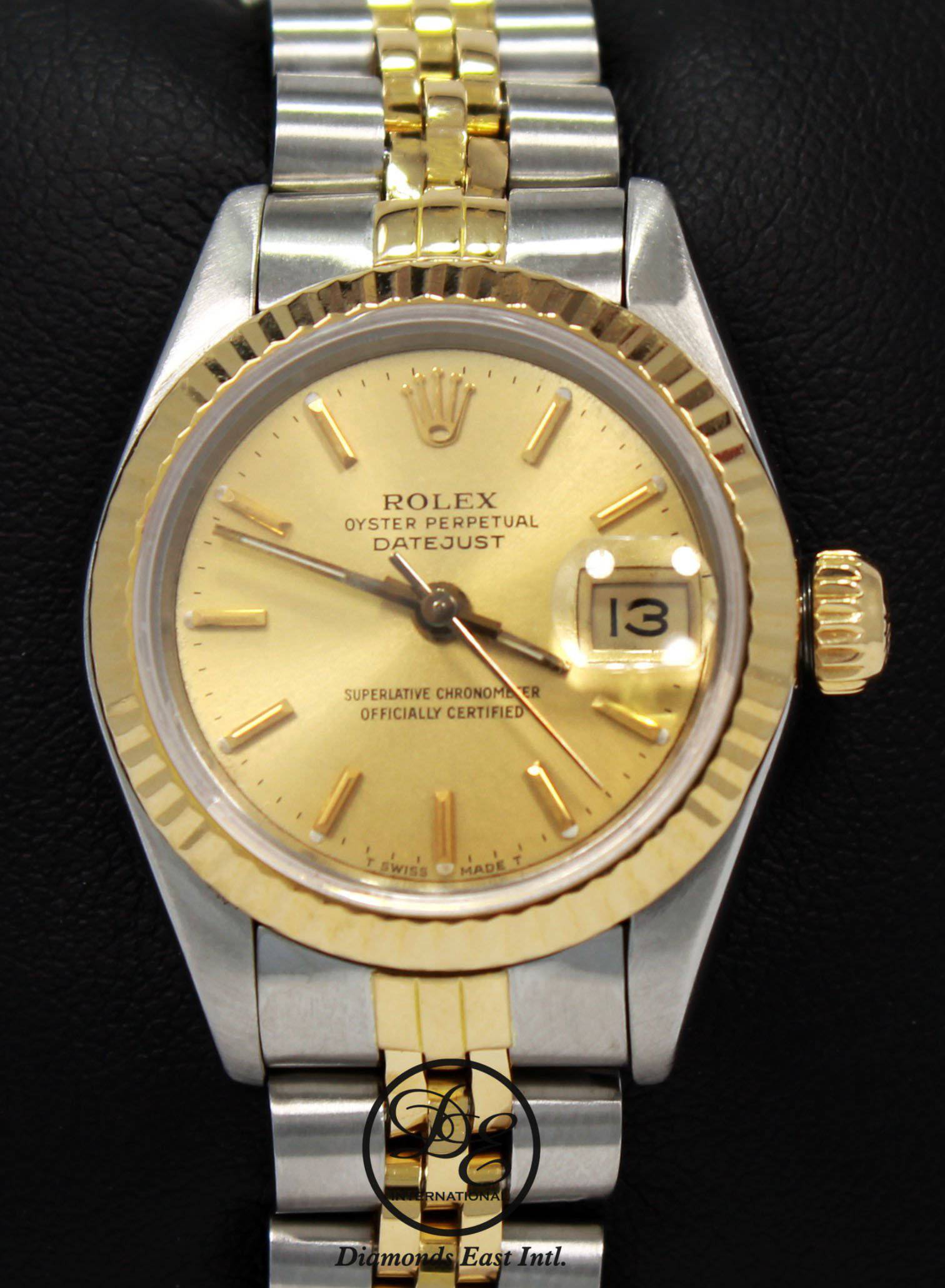 Rolex Oyster Perpetual Datejust Stainless Steel/18K Gold with OEM Diam