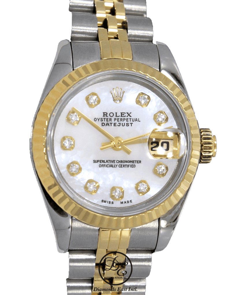 Rolex Datejust 69173 Jubilee 18K Yellow Gold & SS MOP Diamond Dial Ladies Watch - Diamonds East Intl.