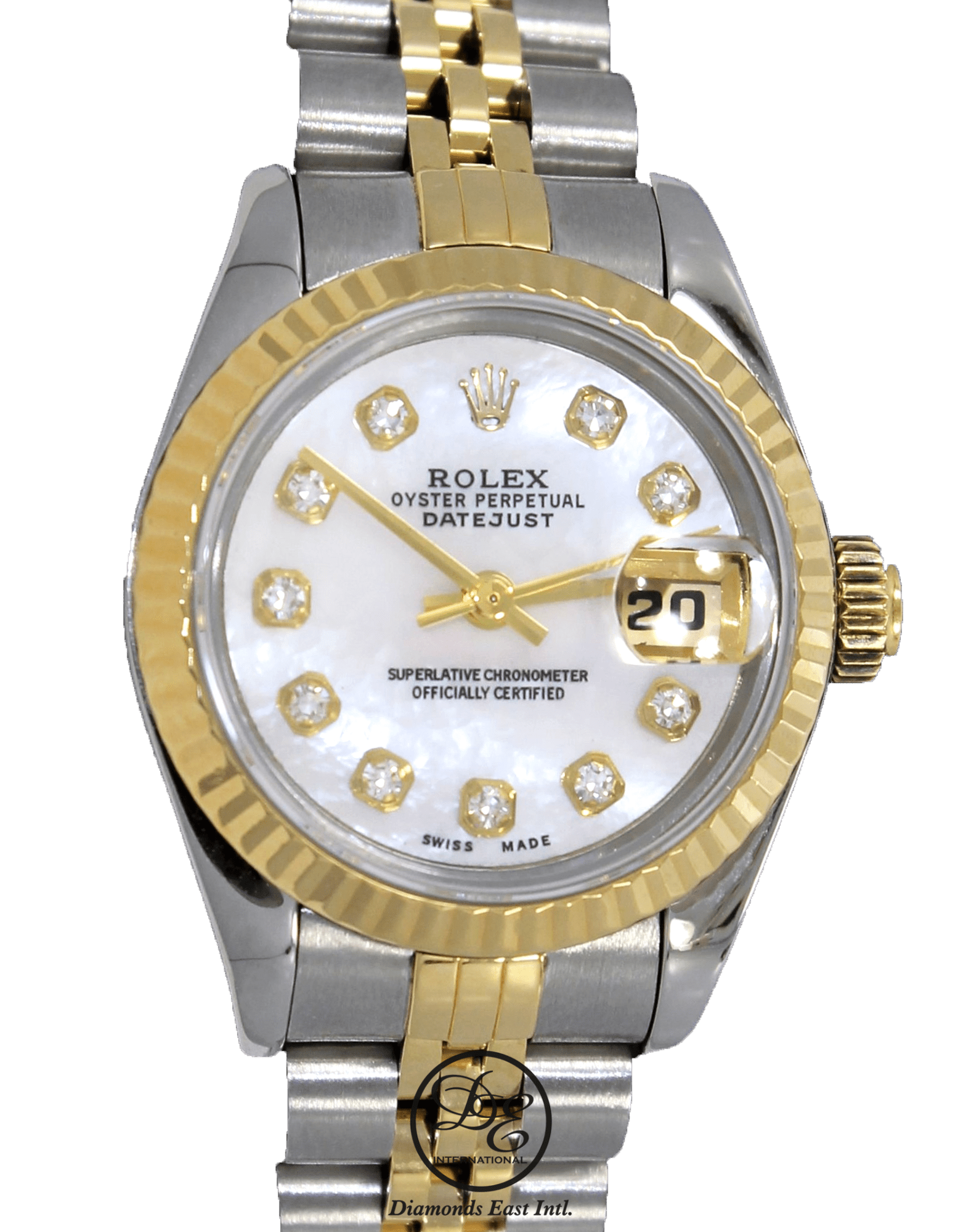 Rolex Datejust 69173 Jubilee 18K Yellow Gold SS MOP Diamond Dial Ladies Watch