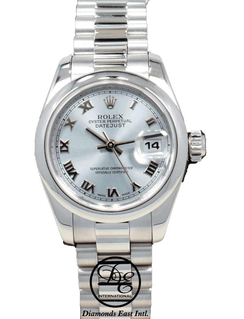 Rolex Datejust President Platinum 179166 Glacier Blue Dial Watch BOX/PAPERS - Diamonds East Intl.