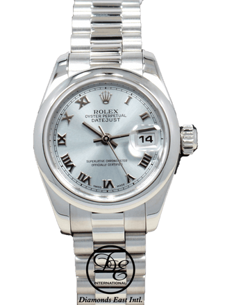 Rolex Datejust President Platinum 179166 Glacier Blue Dial Watch BOX/PAPERS - Diamonds East Intl.