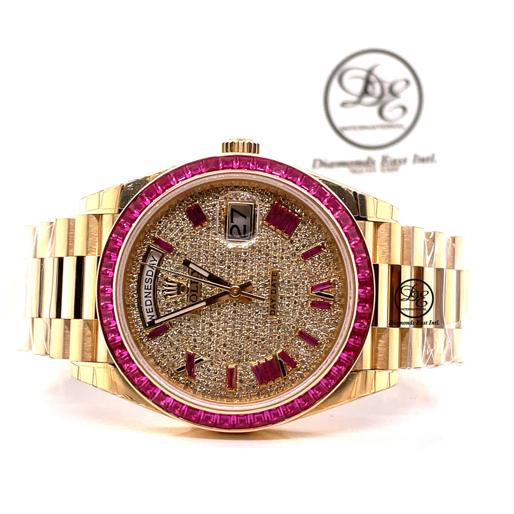 Rolex Day-Date 40 228238 18K Yellow Gold Custom Bezel and Dial