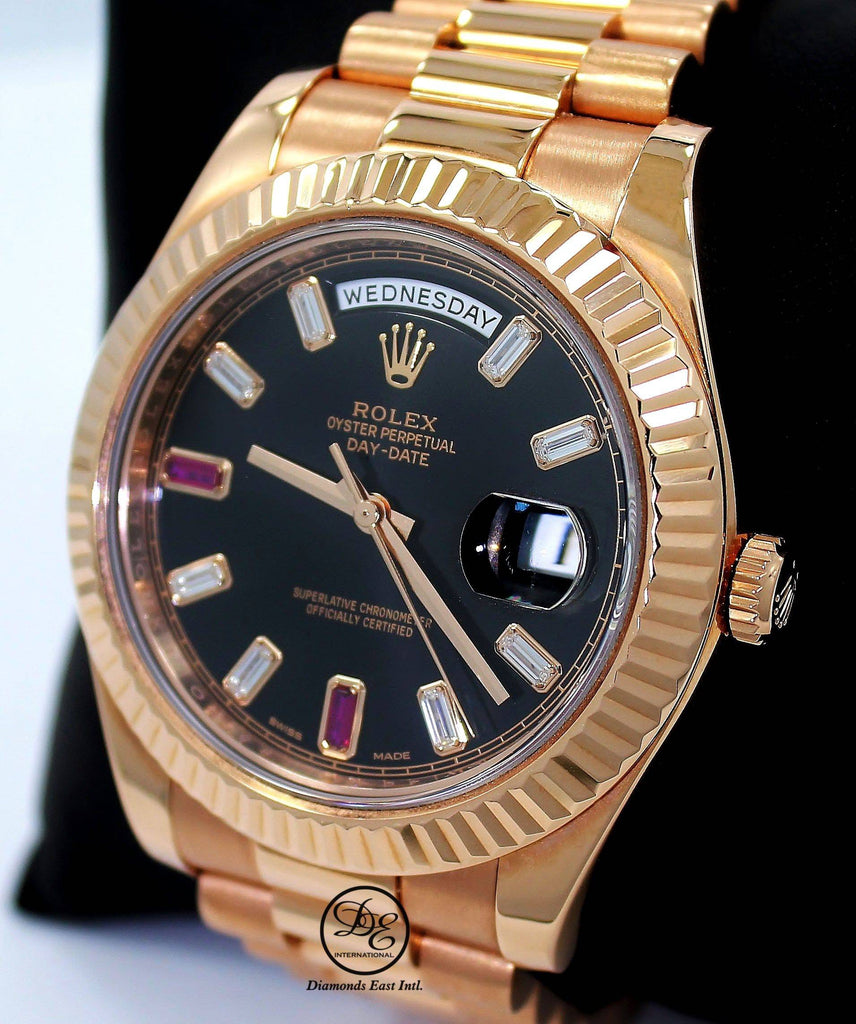 Rolex Day-Date II President 218235 18K Rose Gold FACTORY Ruby