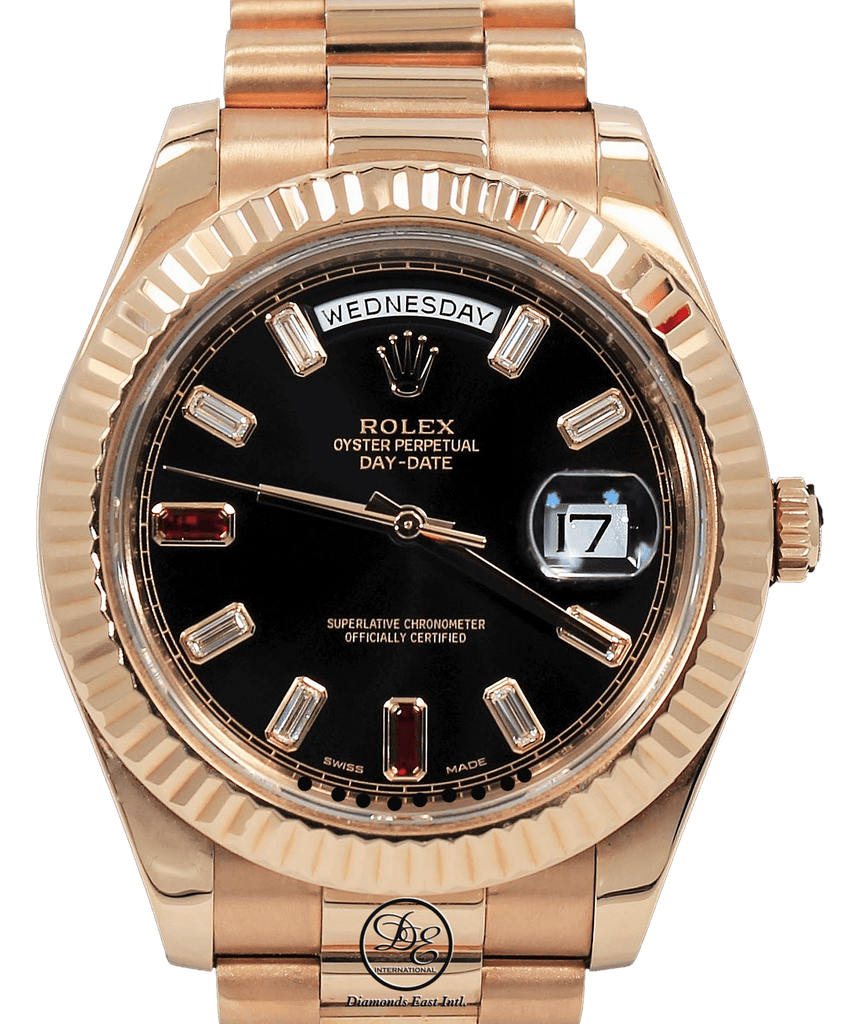 Rolex Day-Date II President 218235 18K Rose Gold FACTORY Ruby