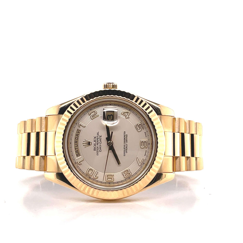Rolex Day-Date II 218238 Ivory Concentric - Diamonds East Intl.
