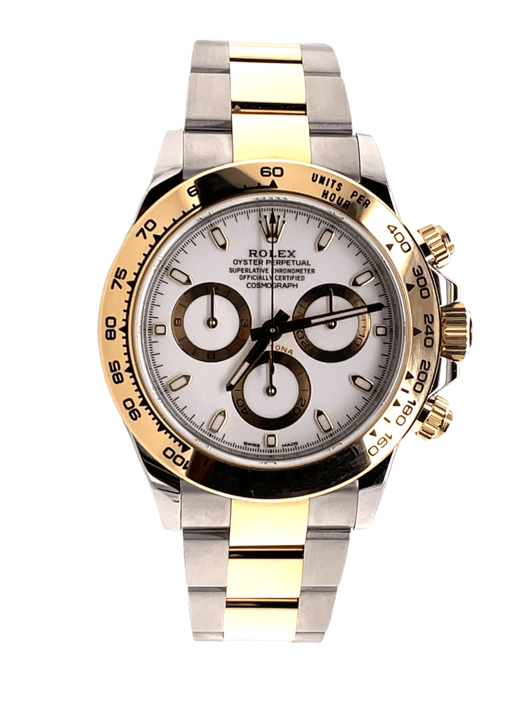 PreOwned Rolex Daytona 116503 White Dial Two Tone and Papers Diamonds East Intl.