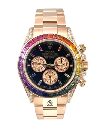 Rolex Daytona Custom Rainbow 116505 18k Rose Gold  Chronograph BOX/PAPERS - Diamonds East Intl.