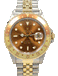 Rolex GMT-MASTER II 16713 Root Beer Two Tone Jubilee 18K Yellow Gold/Steel Watch - Diamonds East Intl.