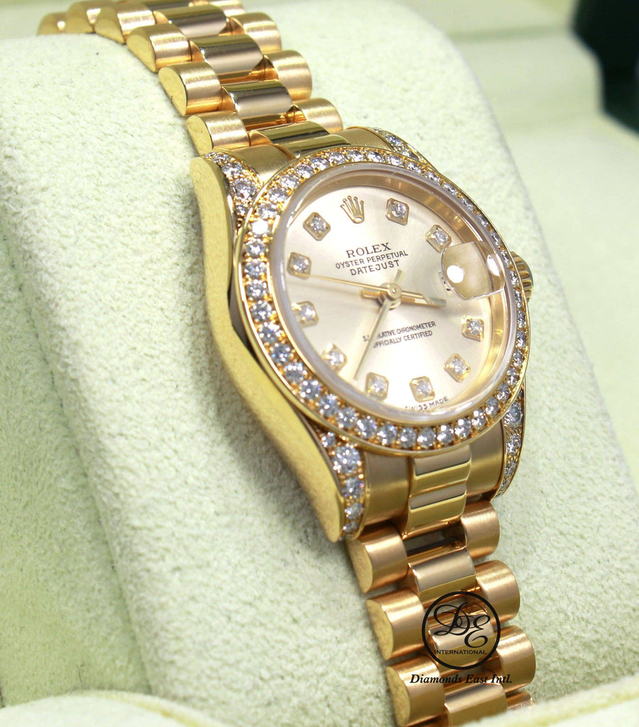 ROLEX President Crown Collection 179158 18K Yellow Gold All Factory Diamonds - Diamonds East Intl.