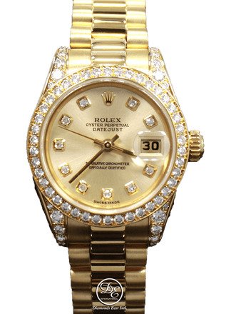 ROLEX President Crown Collection 179158 18K Yellow Gold All Factory Diamonds - Diamonds East Intl.