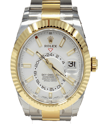 Rolex Sky-Dweller 18K Yellow Gold / SS 326933 WHTSO UNWORN - Diamonds East Intl.
