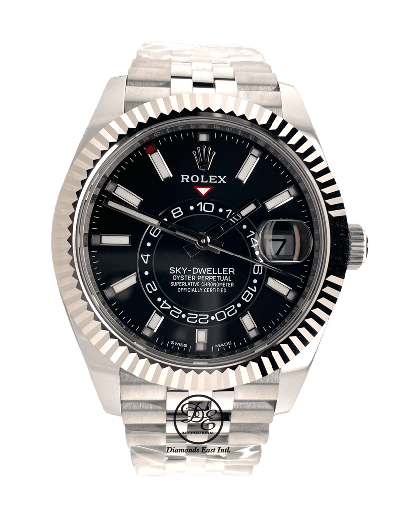 Rolex Sky Dweller 326934 Black Dial Jubilee Band Unworn Diamonds