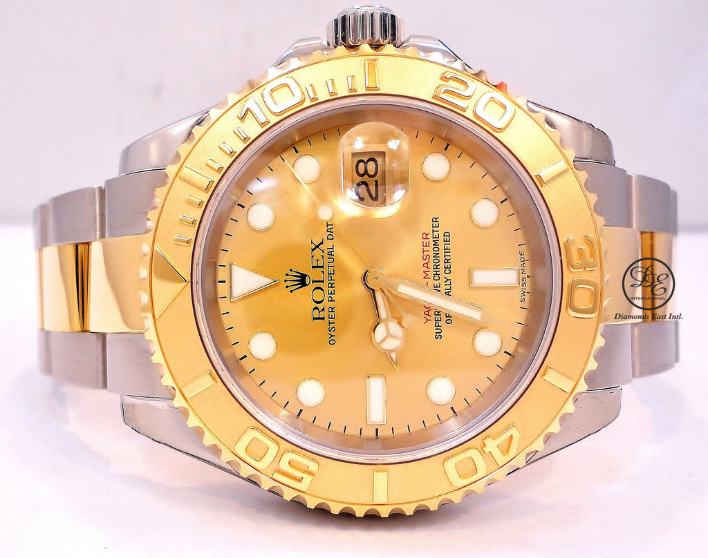 PAPERS Rolex Yacht-Master 40mm BLUE Two-Tone 18K Yellow Gold Steel 166