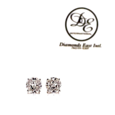 Round Cut Cluster Studs 1.90 Carat - Diamonds East Intl.