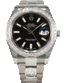 Rolex Datejust II 116300 3.25 CT Diamonds Bezel Black Dial Stainless Steel Watch