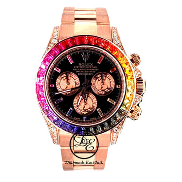 Rolex Daytona 116505 Custom Rainbow Diamonds and Sapphires - Diamonds East Intl.