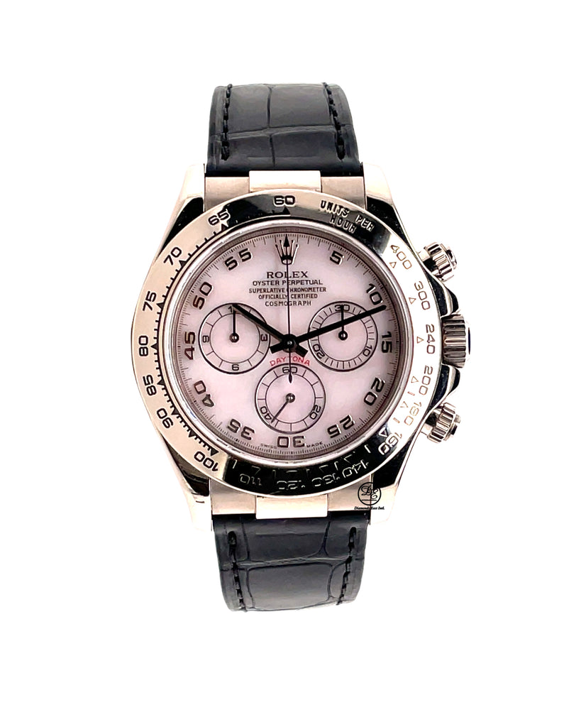 Rolex Daytona 116519 Factory MOP Dial 18kt White Gold Box and Papers - Diamonds East Intl.