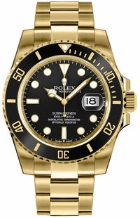 Rolex 40MM 18K Yellow Gold Blue Submariner Date Ref 116618LB Box and Card –
