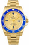 Rolex Submariner 16618 18k Yellow Gold FACTORY SERTI Blue Sapphires Diamonds Dial